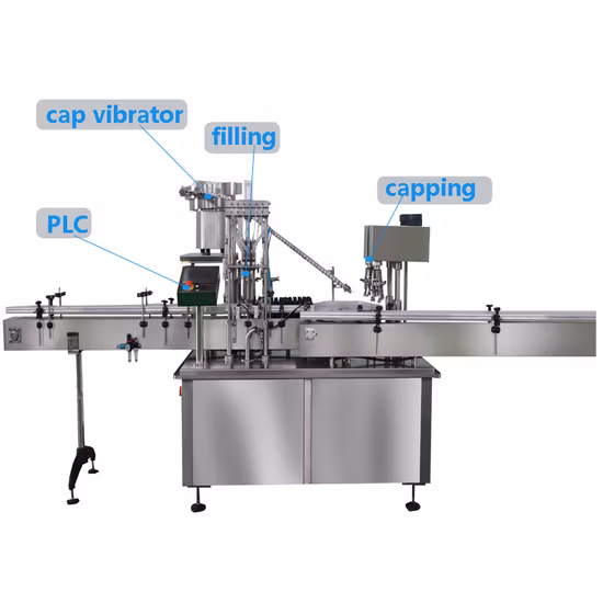 Automatic Oral Liquid Glass Pet Small Bottle Liquid Equipment Filler Syrup Filling Machine Price Cap Press Screw Capping and Labeling Production Line Machine